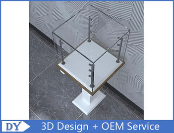 3D Design Moderne en bois de verre trempé Jeu de vitrine de bijoux Pour le centre commercial