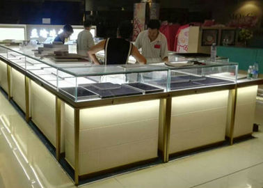Armoire en bois vitrine de bijoux kiosque cadre métallique en acier inoxydable