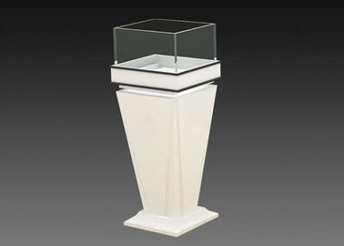Casse à vitres personnalisées en forme de cône, placard en verre en bois avec logo