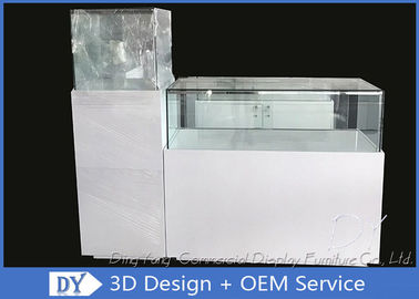 Casques d'affichage en verre personnalisés en blanc brillant carré / rectangulaire avec étagère à l'intérieur