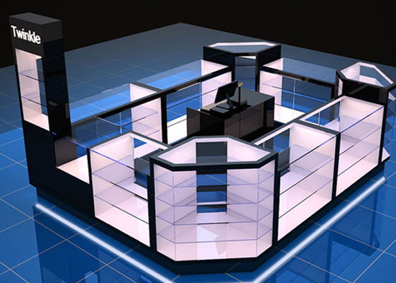 qualité  Custom Mall Kiosk / Jewelry Showcase Kiosk Full View 4 Layers Shelves usine