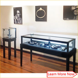 MDF métallique de luxe peinture noire bijoux fournitures de détail/joaillerie