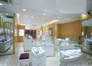 Magasin de détail éclairé Commercial Jewellery Wall Display Case Couleur blanche brillante haute