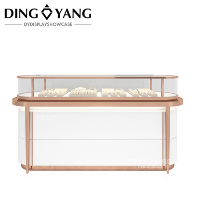 Rose Golden Display Cabinet de bijoux en verre personnalisé avec une bonne qualité et un bon prix, vitrines d'usine Vente directe