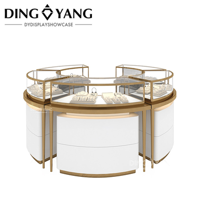 Vitrine ronde en verre de bois pour bijoux, vitrine de bijoux haut de gamme Fabrique de personnalisation de la vitrine Qualité exquise et bon prix