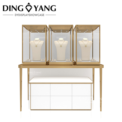 Vitrine ronde en verre de bois pour bijoux, vitrine de bijoux haut de gamme Fabrique de personnalisation de la vitrine Qualité exquise et bon prix